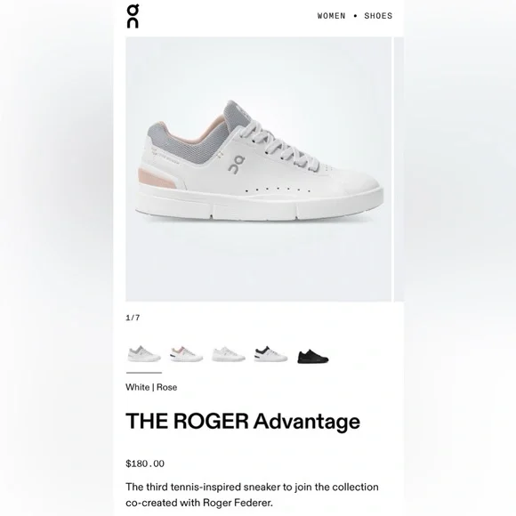 🎀On THE ROGER Advantage white rose women size 7 in good used condition🎀 - Picture 9 of 9